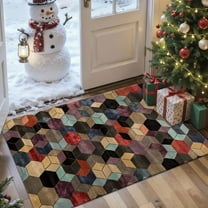 2x3 Entryway Rug Bathroom Rugs for Front Door Bedroom Kitchen, Washable Vintage Print Carpet, Floor Mat with Non Slip Backing