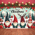 thumbnail image 5 of Gnome Pattern Christmas Banner Snowflake Design Gnome Display Red Green Color Gift Decor Xmas Backdrop for Christmas Party Holiday Decoration Indoor Event, 5 of 9