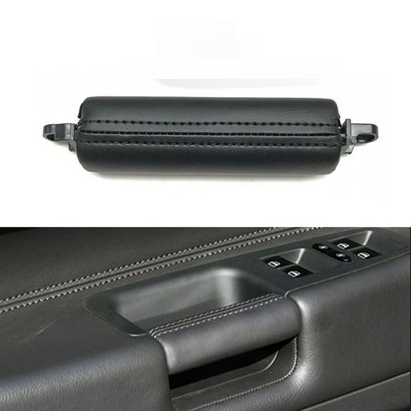 Partscollect Black Front Left Door Handle Interior Car Leather Replacement for Volkswagen Touareg 2003 2004 2005 2006 2007 2008 2009 2010 Replaces OE# 7L68671617B4