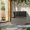 thumbnail image 6 of Decksplore 230 Gallon Resin Deck Box,Waterproof Outdoor Storage Box, Lockable for Patio Furniture, Garden Tools, Pool Accessories, for All Weather Use Coffee, 6 of 13