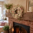 thumbnail image 6 of Bcylexb Spring Daisy Eucalyptus Wreaths, 17.7" Decorative Door Wreath Artificial Floral Hanging Wreath for Front Door Farmhouse Home Wall Decor, 6 of 7