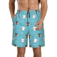 thumbnail image 2 of Uemuo Cat Fish Pattern Men's Swim Trunks Hawaiian Beach Bathing Suit Swimsuits Beach Quick-Dry Shorts with Pockets-X-Large, 2 of 9