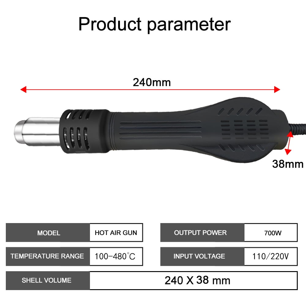 8586 Soldering Station 2 In 1 Digital ESD Hot Air Blower Heat Gun Welding Solder Iron SMD Desoldering Rework Station Tool (110V US plug)