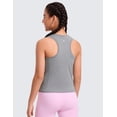 thumbnail image 2 of CRZ YOGA Girls Seamless Athletic Tank Tops Waist Length Active Dance Casual Racerback Sleeveless Shirts Kids Teen, 2 of 6