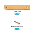 thumbnail image 3 of Leather Drawer Pulls, 5.39" 6Pack Surface Leather Furniture Handles Dresser with Screws, Beige+Gold, 3 of 5