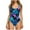 Dark Blue, variant on HomeGardon one Piece Swimsuit Women,Bathing Suit for Women Fashion Women Summer Print with Chest Cushion and No Steel Support Backless Strap Bikini Swimsuit,S-XXL