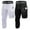 Black+White(Right), variant on YUSHOW 2 Pack One Leg Compression Pants Basketball Mens 3/4 Capri Tights for Sports Running Size M