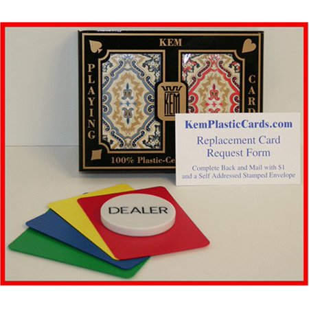- Kem Paisley Bridge Size Jumbo Index 100% Plastic Playing Cards with Free Dealer Button, 4 Free Cut Cards and Replacement Request Form, BWalmarte a.., By Brybelly