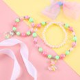 thumbnail image 4 of Niños Niñas Joyería Collar Pulsera Set 8, Unicornio Sirena Flamenco Mariposa Arco Iris Cuentas de Madera Bisutería Favores de Fiesta Regalo, 4 of 5