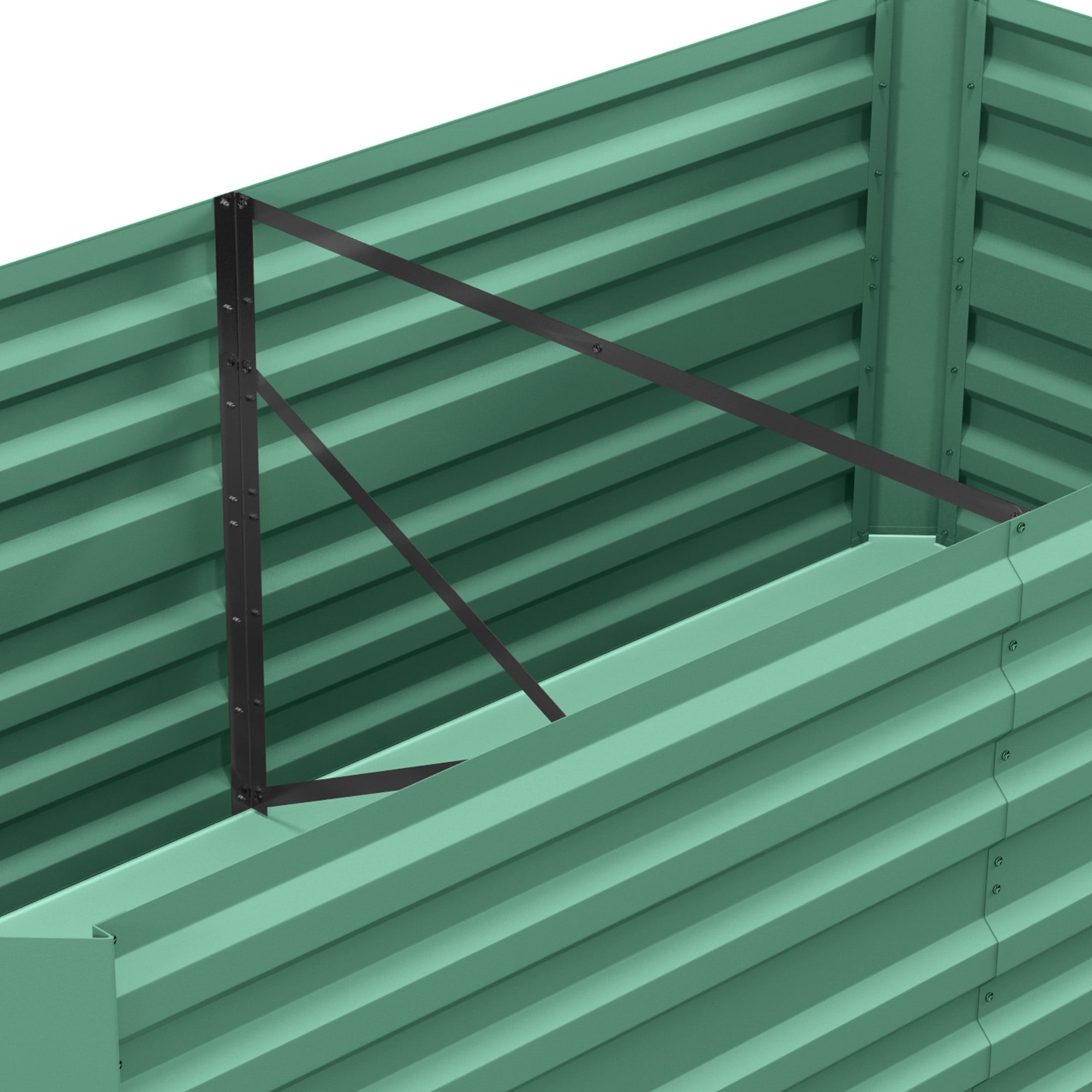 Galvanized Raised Garden Bed Kit, Large and Tall Metal Planter Box for Vegetables, Flowers and Herbs, Reinforced, 6' x 3' x 2', Light Green