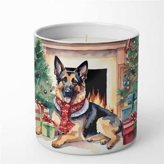 German Shepherd Cozy Christmas Decorative Soy Candle 3.25 in x 3.75 in