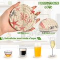 thumbnail image 2 of Yayeee 6 PCS Drink Coasters with Holder Set Woven Absorbent Round Tabletop Hot Pad, Light Red Starfish, 2 of 7