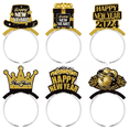 thumbnail image 5 of Sombrero de año nuevo con temática de oro negro para niños y adultos, decoración para fiestas de año nuevo, accesorios para fotos, diadema, 5 of 5