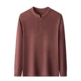 thumbnail image 3 of Gytharion Solid Color Big and Tall Pullover Shirts for Men Buttoned Stand Collar Blouses Casual Long Sleeve Tops, 3 of 7