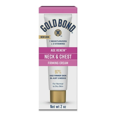 Gold Bond Age Renew Neck and Chest Moisturizer, Hand Lotion, and Face Cream for Firmer Skin, 2 oz