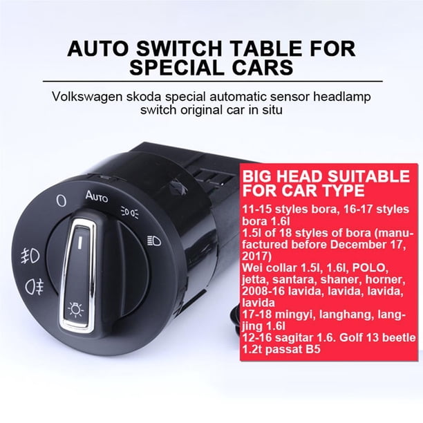 Interrupteur De Phare Automatique Avec Module Capteur De Lumière Pour MK4 B5 - Compatible Jetta Passat