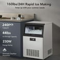 thumbnail image 2 of WhizMax Commercial Ice Maker Machine 160lbs/24H, Stainless Steel Under Counter ice Machine with 44lbs Ice Storage Capacity, Freestanding Ice Maker(5 * 12 Ice Cube), 2 of 8