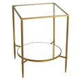 thumbnail image 3 of Cortesi Home Johan Square Glass End Table with Mirror Shelf, Gold Metal Frame, 3 of 9