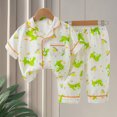 thumbnail image 2 of RUTAYY Children Girls Clothing Pajama Sets Cute Print Turndown Collar Long Sleeve with Button Tops Elastic Waist Pants Sleepwear Outfit Comfortable Fashion Loungewear, 2 of 3