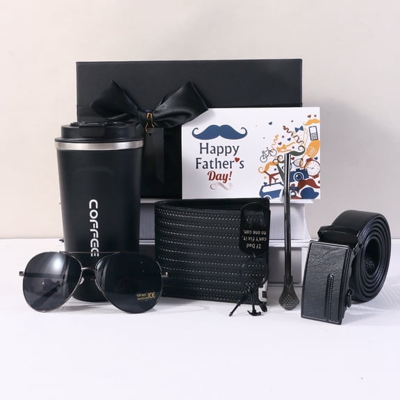 Men's Father's Day Gifts with Belt,Coffee Mug, Wallet and Sunglasses for Men,Dad and Him
