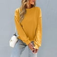 thumbnail image 5 of Duoif Womens Sweatshirt, Oversized Crew Neck Sweatshirt - Women's Fall Pullover Sweatshirt for Women Yellow S, 5 of 6