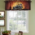 thumbnail image 4 of Burnt Orange Halloween Valances for Windows, Decorative Rod Pocket Window Valance Curtains, Spooky Pumpkins Horror Plaid Short Curtain Drapes for Kitchen/Bathroom/Living Room, 2 Panels, 42" W x 12" L, 4 of 8