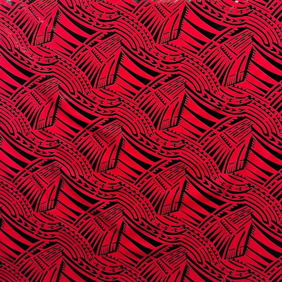 Traditional Polynesian Pattern Fabric | Polyester Foil