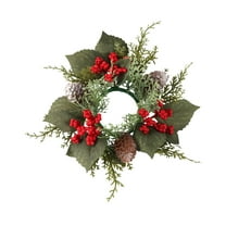 Christmas Candle Rings Wreath Simulated Flower Candle Rings Centerpiece For Home Dining Tables Wedding Decorations Party Decorations
