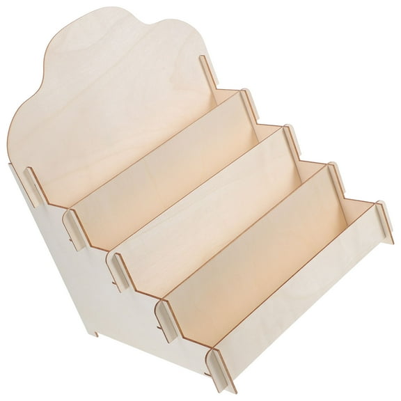 LEORX Wooden Display Stand for Card Retail Display Stand Bookmark Beige 34.50X29.00X26.00CM