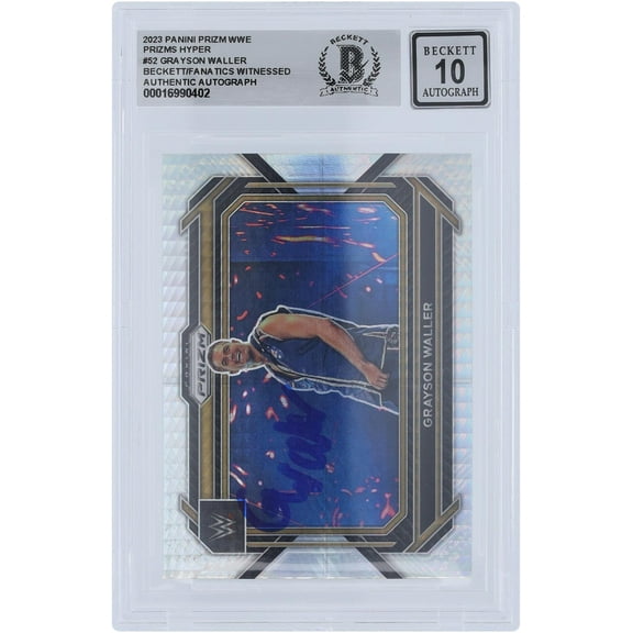 Grayson Waller WWE Autographed 2023 Panini Prizm Hyper Prizm #52 Beckett Fanatics Witnessed Authenticated 10 Card - Fanatics Authentic Certified