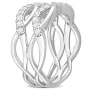 Everly Womens Cubic Zirconia Sterling Silver Ring