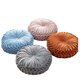 thumbnail image 2 of Cojín redondo de terciopelo para decoración del hogar, cojín redondo plisado para sofá, silla, cama, coche, color naranja, 2 of 4