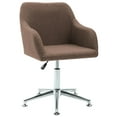 thumbnail image 1 of vidaXL Swivel Dining Chair Brown Fabric, 1 of 5