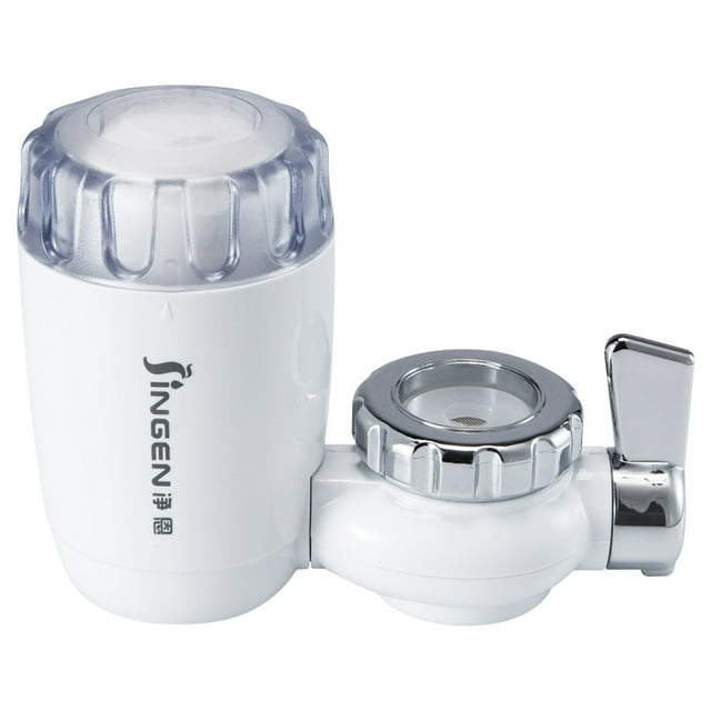 Water Filter Faucet Household Pre-Filter, Tap Water Purifier with Transparent Window and Ceramic Composite Filter to Impurities
