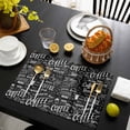 thumbnail image 3 of Black Coffee Placemats Set of 4, Farmhouses Modern Simple Cup Plants Placemats for Dining Table, Place Mats for Kitchen Tabletop, Waterproof Wipeable Dining Table Mats Set, 3 of 9