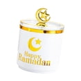 thumbnail image 4 of Tarro de dulces de Ramadán, caja contenedora para aperitivos Eid Mubarak, caja de baratija, bote de comida reutilizable, organizador de encimera, tarro para servir dulces Blanca, 4 of 8