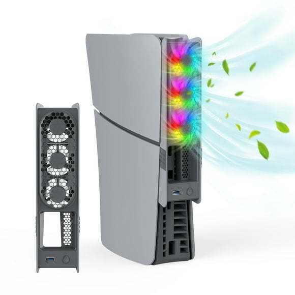 Ventilador externo silencioso compatible con PlayStation 5 Pro/Slim Disc & Digital Edition: sistema de flujo de aire mejorado para consolas PS5