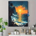 thumbnail image 4 of Tropical Sunset Ocean Canvas Wall Art，Perfect for Living Room，Bedroom，Bathroom，Office，Hotel Decoration, 4 of 8
