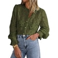 thumbnail image 1 of Blusa de Encaje PRETTYGARDEN Manga Larga con Botones Talla S, 1 of 9