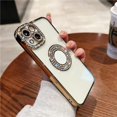 thumbnail image 3 of Tasnim iPhone 15 Pro Max Case, Camera Protection with Glitter Sparkle Diamond Bling Rhinestone Shiny Cute Cover with Logo View Case Compatible with iPhone 15 Pro Max - Black, 3 of 5