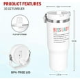 thumbnail image 2 of Boss Lady Gifts for Women - Christmas,Birthday Gifts for Boss,Leader,Employee Appreciation Gifts,Coworker Gifts for Women,Colleagues - 30 oz Insulated Tumbler with Flip Straw and Handle, 2 of 6