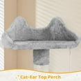 thumbnail image 4 of RONG-3 Sturdy Cat Tree Tower Cozy Kitten Condo Durable Scratching Post with Soft Hammock Basket 54in Indoor Safe Interactive Pet Play Spot,Light Gray, 4 of 9