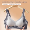 thumbnail image 4 of WCJM Powerful Push Up Bra Sports Bras 3PC Wireless Up Bra Blue,XXL, 4 of 5