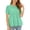 V650 Mint Green, variant on Womens Tops Short Puff Sleeve Lightweight Solid Color Crew Neck Blouse Fashion Comfort Tee Black L