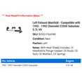 thumbnail image 2 of Left Exhaust Manifold - Compatible with 1992 - 1995 Chevy C2500 Suburban 5.7L V8 1993 1994, 2 of 2