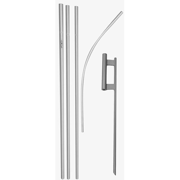 16ft Aluminum Advertising Swooper Feather Pole with 30" Ground Spike Set