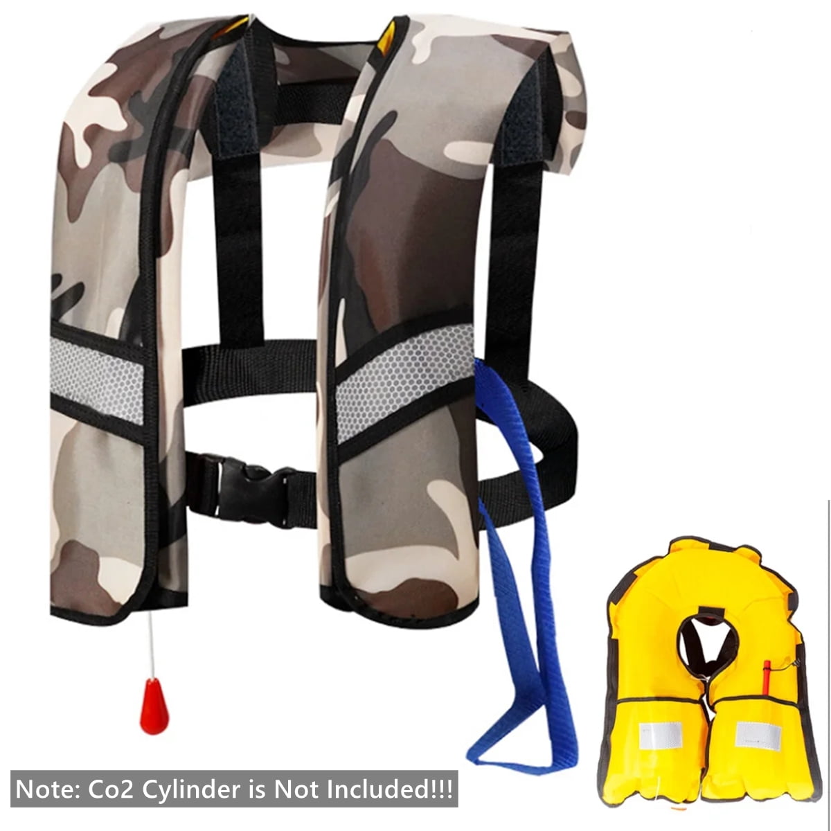 Magicorange Adult Automatic Inflatable Life Jacket, White Camouflage, 2 Pack