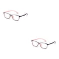 thumbnail image 2 of Minnieouse Gafas TR90 rectangulares sin receta para hombres y mujeres, gafas ligeras de estilo Vintage para la vida diaria rosa negro 2piezas, 2 of 6