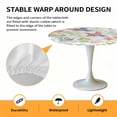 thumbnail image 6 of Flower Bird Elastic Fitted Round Table Cover Spring Scenery Waterproof Outdoor Tablecloth for Holiday Party, Picnic, Patio & Dining Fits Tables Up to 36"-44", 6 of 8