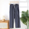 thumbnail image 2 of Women's Pajama Pants, Soft Modal Cotton Blend, Tie Waist with Side Pockets, Printed Full Length Loungewear, Casual Home and Outdoor | TruHer,Navy XL, 2 of 4